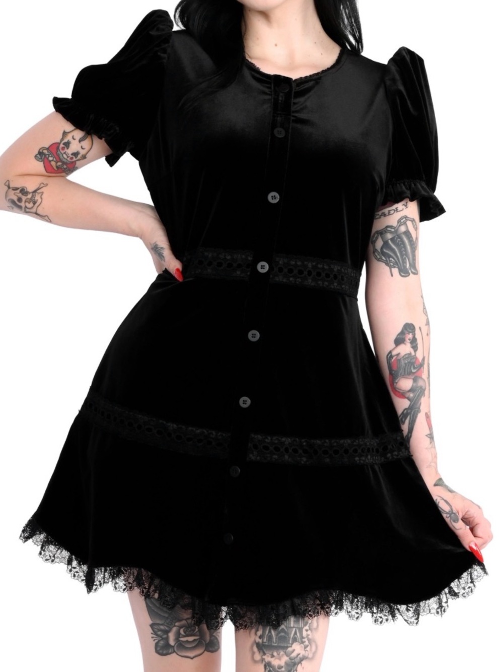 Foxblood Odette Velvet Mini Dress - Picture 2 of 11